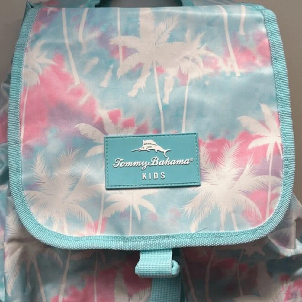 Tommy Bahama Kids Backpack Tropical Palm Tree Print with Insulated Cooler Blue
